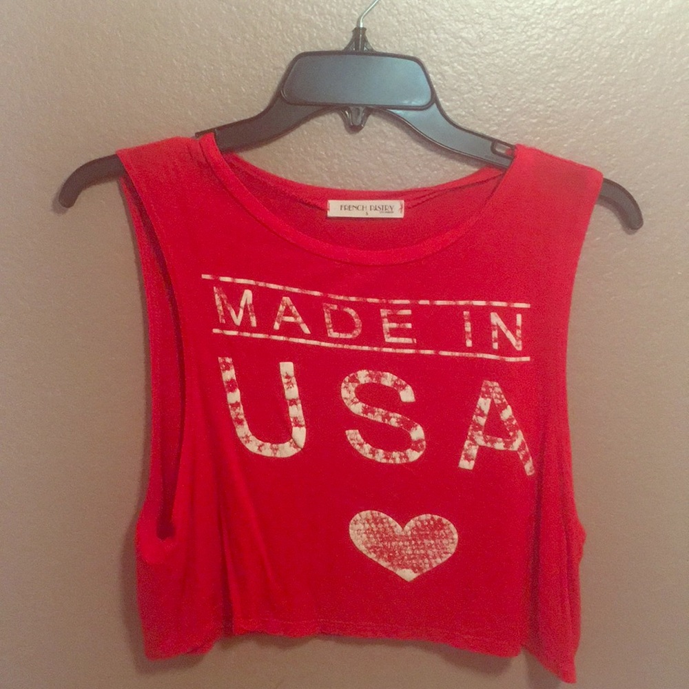 ‘Made In USA ❤️’ Red Crop Top